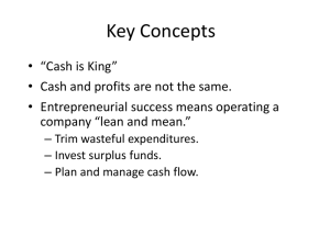 Chapter #12 – Cash Flow Management