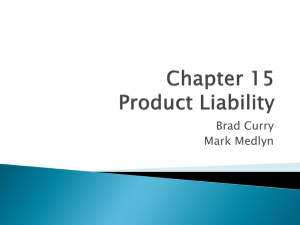 Chapter 16 Product Liability