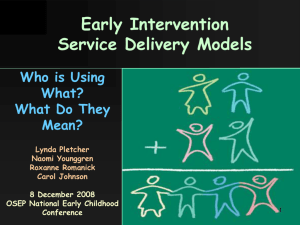 Early Intervention Service Delivery Models