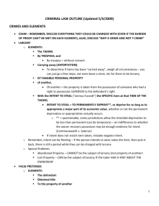 Criminal Law Outline B+ grade