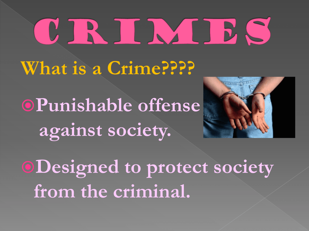 Crimes in society. What is Crime. What is Criminal. Types of Crimes. Crime in Society.