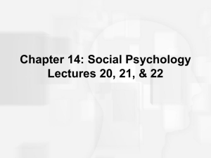 Chapter 14: Social Psychology?