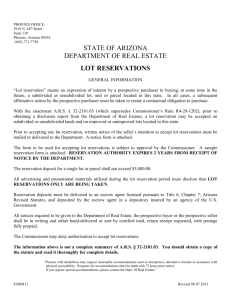 lot reservations - Arizona Department of Real Estate
