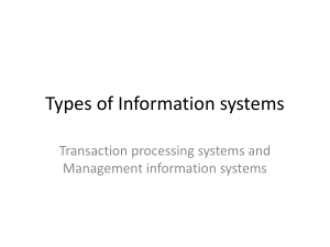 Types of Information systems