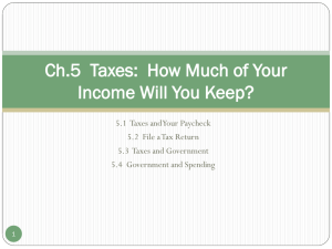 Ch.5 Taxes: How Much of Your Income Will You Keep?