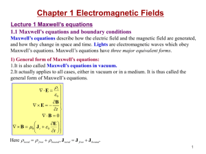 Chapter 1: Electromagnetic Fields