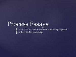Process Essays - Valencia College