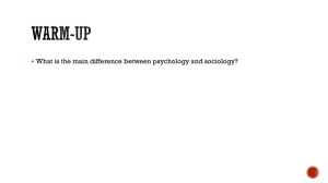 What is Sociology? PowerPoint