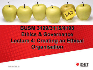 BUSM 3115 Ethics & Governance Lecture 2: Business ethics
