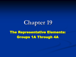 Chapter 19 The Representative Elements