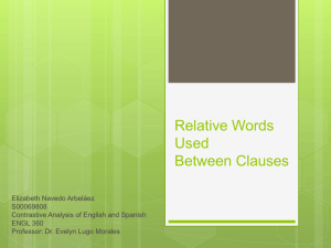 Relative Words Used Between Clauses
