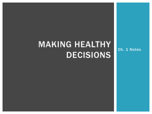 Ch. 1 Healthy Decisions