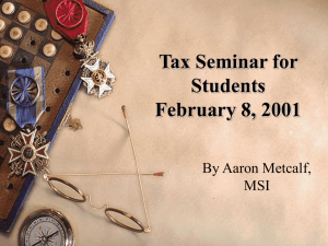 Tax Seminar for Students February 6, 2000