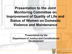 Presentation to the Joint Monitoring Committee on Improvement of