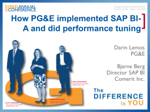 How PG&E implemented SAP BI-A and did performance tuning