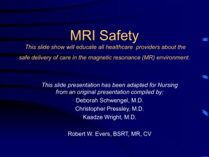 Safety in the Magnetic Resonance Environment