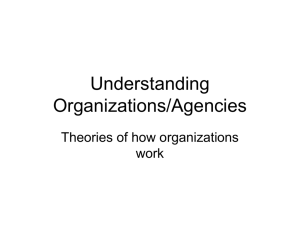 Understanding Organizations/Agencies