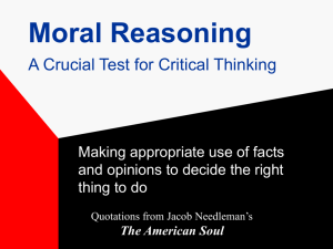 PowerPoint Presentation - Moral Reasoning