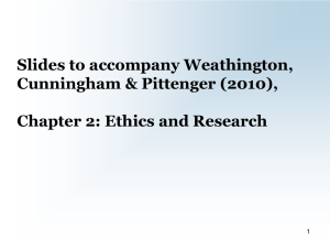 Chap 2 Ethics and Research