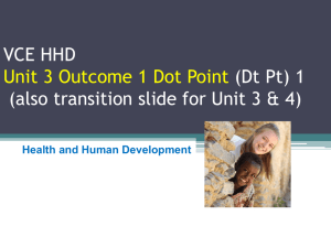 Unit 3, Outcome 1 - Health and Human Development Units 3 & 4