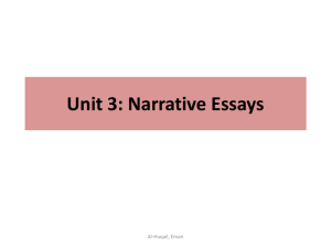Unit 3: Narrative Essays