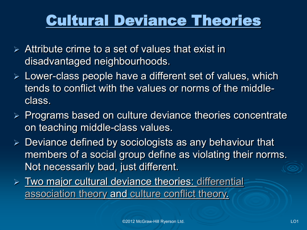 cultural deviance theory