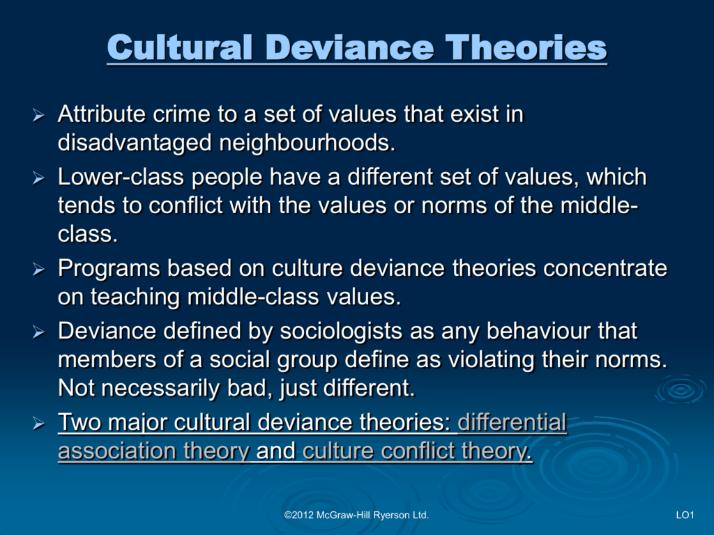 cultural deviance theory essay