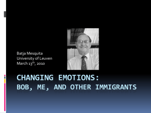 Changing emotions: Bob, me, and other immigrants