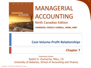 Managerial Accounting, Ninth Canadian Edition