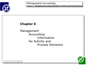 Management Accounting Information for Activity and Process