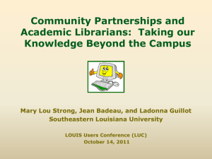 Community Partnerships and Academic Librarians
