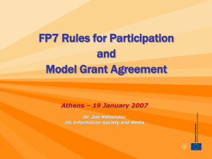 Model grant agreement