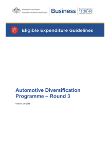 Eligible Expenditure Guidelines - Automotive Diversification
