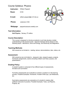 Conceptual Physics Goals and Policies