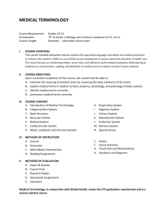 Med. Term. Course Outline