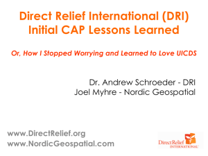 CAP Lessons Learned (Direct Relief International)
