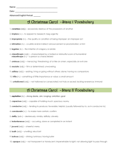 A Christmas Carol - Stave 1 Vocabulary