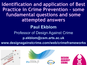 Identification and application of Best Practice in Crime Prevention