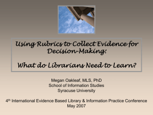 Using Rubrics to Collect Evidence for Decision
