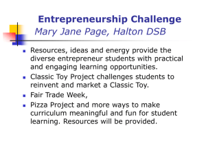Entrepreneurship Challenge Mary Jane Page, Halton DSB
