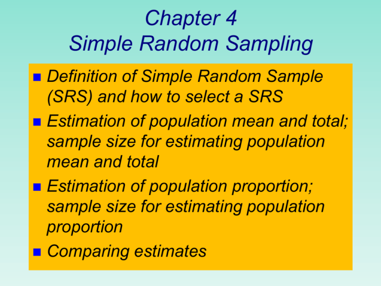 Chapter 4 Simple Random Samples