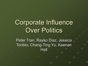 Corporate Influence Over Politics