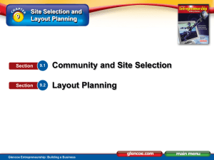 Site Selection and Layout Planning
