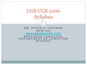CGS 2100/CGS 2060 Syllabus