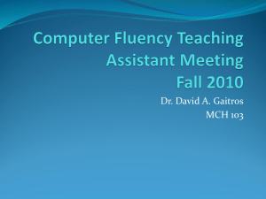 Computer Fluency Teaching Assistant Meeting Spring 2010
