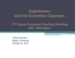 Experiments and the Economics Classroom