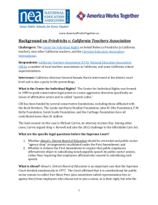 Background on Friedrichs v. California Teachers Association