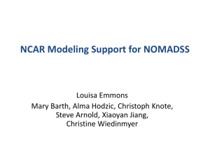 NCAR Modeling Support for NOMADSS