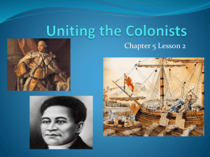 Uniting the Colonies Powerpoint