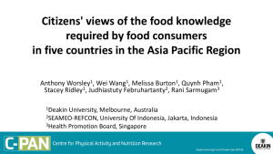 2014 Citizens views of required food knowledge